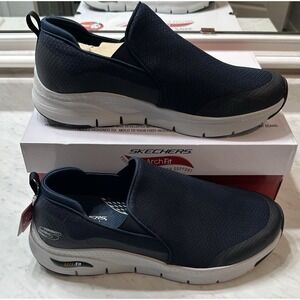 Skechers Arch Fit Banlin Slip-On Sneakers Navy Men's 15 Extra Wide New